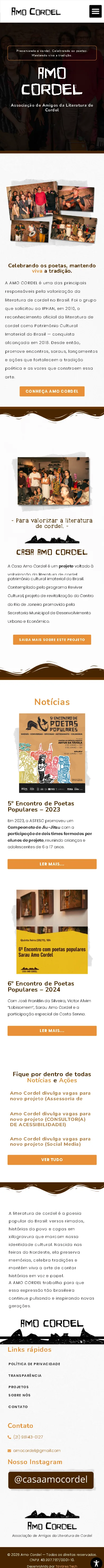 Amo Cordel — Cultura & Literatura (mobile)